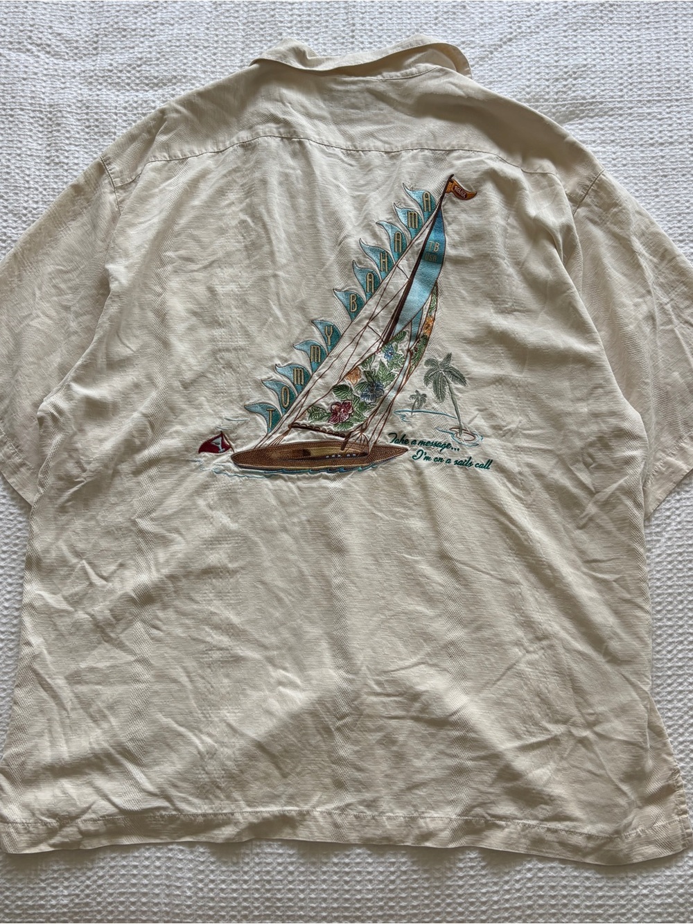 Tommy Bahama Sailboat Embroidered Silk Shirt